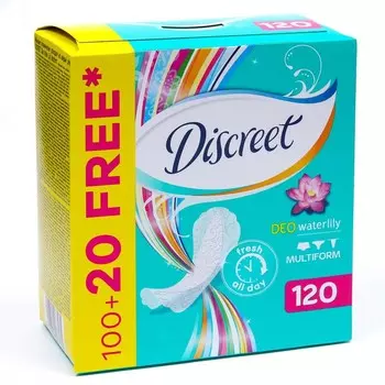 Прокладки ежедневные Discreet Deo Water Lily Multiform Trio, 120 шт.