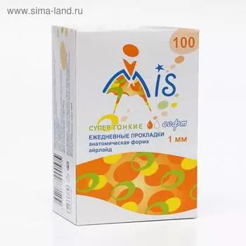 Прокладки ежедневные "Mis" супер тонкие айрлайд софт анатомическая форма, 100 шт.