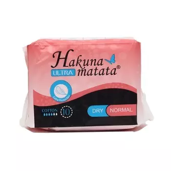 Прокладки ультратонкие HAKUNA MATATA Ultra Dry Normal с крылышками, 10 шт.