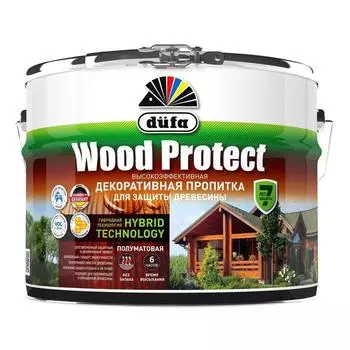 Пропитка dfa для защиты древесины WOOD PROTECT, бесцветная, полуматовая, 10л