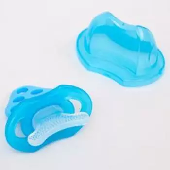 Прорезыватель силиконовый «Для передних зубов», синий, с колпачком Крошка Я