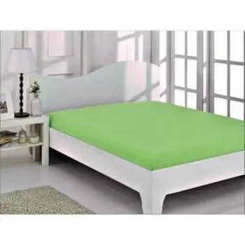 Простынь на резинке, размер 100x200+30 см, цвет зелёный