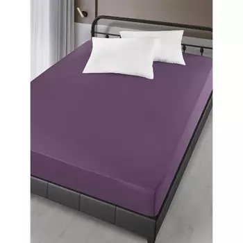 Простынь на резинке Karna Solid, размер 180x200x30 см, цвет лавандовый