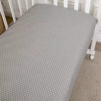 Простынь на резинке «Звёзды мелкие», размер 60х120 см, цвет серый