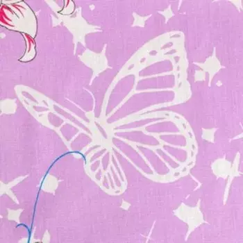 Простыня 1,5 сп Экономь и Я 150*215±3 "Цветочный рай" цв.сиреневый,100 гр/м2,100%хлопок,бязь