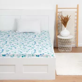 Простыня 1,5 сп Экономь и Я 150*215±3 "Эвкалипт" цв.синий 100 гр/м2,100%хлопок,бязь