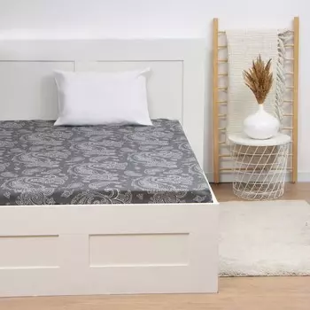 Простыня 1,5 сп Экономь и Я "Узоры востока" цв.графит, 150*215±3 120 гр/м2,100%хл,бязь