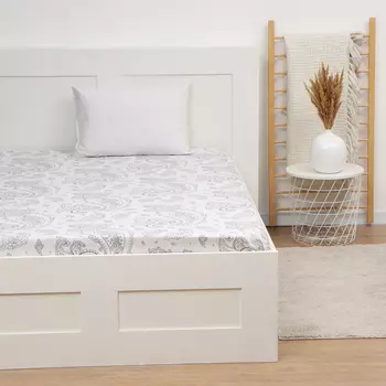 Простыня 1,5 сп Экономь и Я "Узоры востока" цв.серый, 150*215±3 120 гр/м2,100%хл,бязь