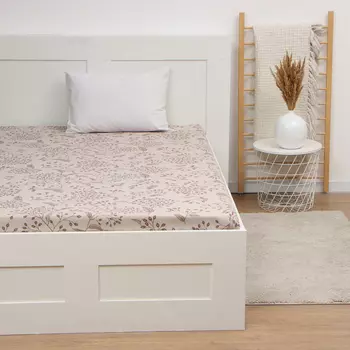 Простыня 1,5сп Экономь и Я "Барбарис" цв.бежевый, 150*215±3 120 гр/м2,100%хлопок,бязь