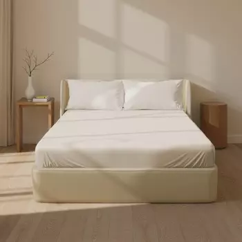 Простыня 1.5 спальная SL Home Percale 300ТС, 160235 см, молочная, хлопок 100%