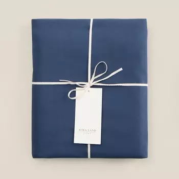 Простыня 2 спальная SL Home Percale 300ТС, 235240 см, синяя, хлопок 100%
