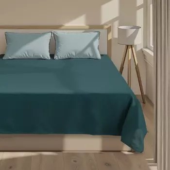 Простыня 1.5 спальная «Этель», 150215 см, зелёная, хлопок 100%, бязь