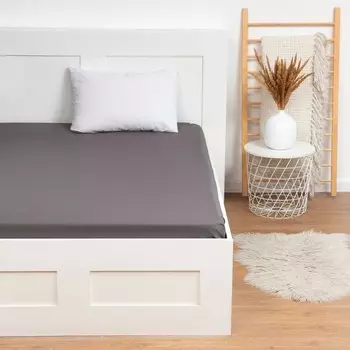 Простыня 1.5 спальная Этель, 150215 см, серая, хлопок 100%, бязь