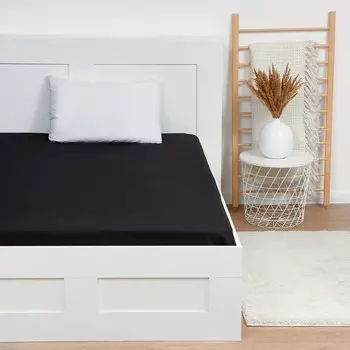 Простыня 2 спальная «Этель», 200215 см, чёрная, хлопок 100%, поплин