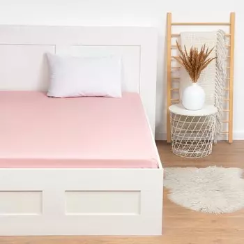 Простыня 2 спальная «Этель», 200215 см, розовая, хлопок 100%, бязь