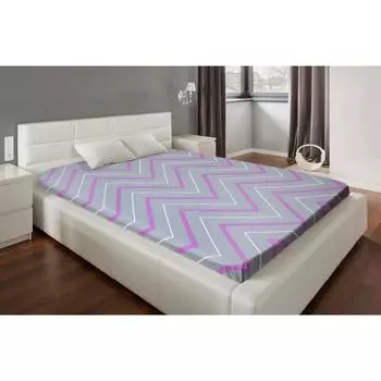 Простыня 2 спальная Этель «Сиренево-серые зигзаги», 200220 см, поплин
