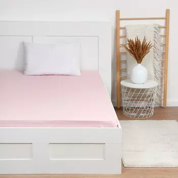Простыня 2 спальная «Этель», 220215 см, розовая, хлопок 100%, поплин