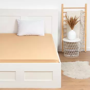 Простыня евро «Этель», 220240 см, бежевая, хлопок 100%, бязь