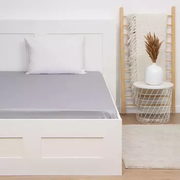 Простыня 1.5 спальная «Этель» Grey sky, 150215 см, мако-сатин, хлопок 100%