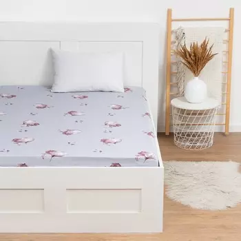 Простыня LoveLife 180*200*25 см, цв. Серый, 100% хлопок, поплин, 125 г/м