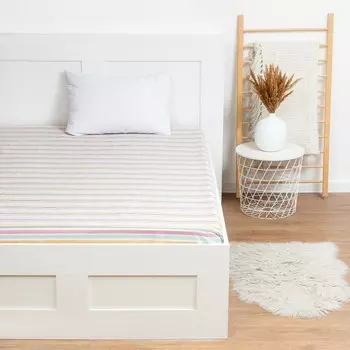 Простыня LoveLife "Радужная полоса" 150*225 см, цв. желтый, 100% хлопок, сатин, 125г/м