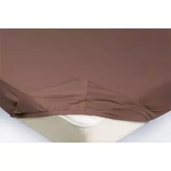 Простыня на резинке 160 х 200 х 20 см, цвет светло-коричневый