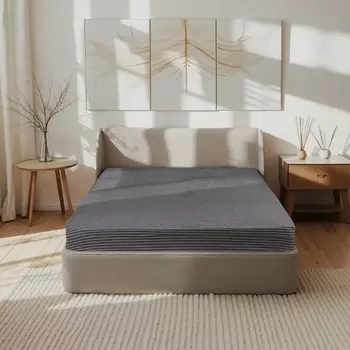 Простыня на резинке 2-спальная «Этель» Quiet shade, 180200+25 см, жатый хлопок