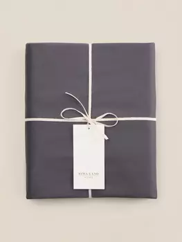 Простыня на резинке 300ТС SL Home Graphite 180200+30 см, сатин, 100% хлопок