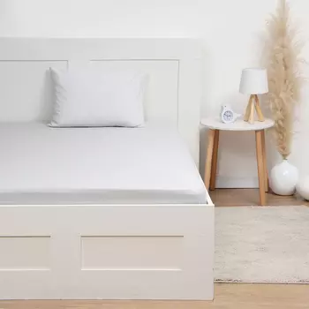 Простыня на резинке, 90х200х25 см, серый, тенсель