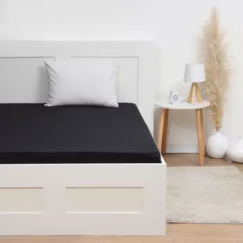 Простыня на резинке 90х200х25 темно-серый тенсель, 120 г/м, пэ100%