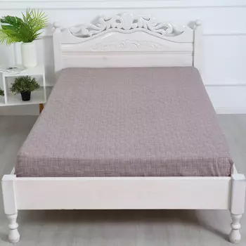 Простыня на резинке Атра 160х200х20, Контур беж бязь 120г/м, хл100%