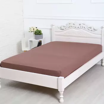 Простыня на резинке Атра 180х200х20, цвет мокко бязь 120г/м, хлопок