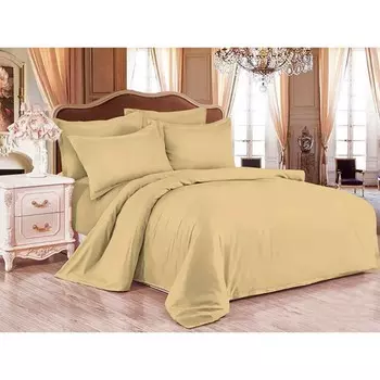 Простыня на резинке АврораТексДизайн, сатин, размер 180х200 см, цвет марципан