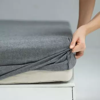 Простыня на резинке «Бойл», размер 200х160х25 см, цвет тёмно-серый