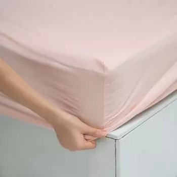 Простыня на резинке «Бойл», размер 200х160х25 см, цвет персиковый
