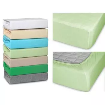 Простыня на резинке Cleo, трикотаж, размер 90x200x25 см, цвет салатовый