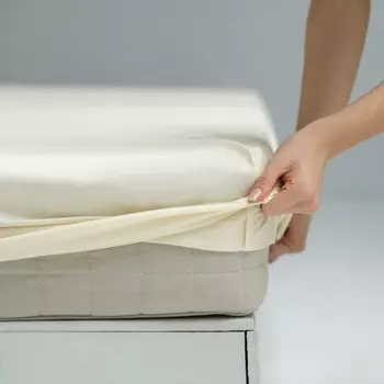 Простыня на резинке «Ферги», размер 200х160х25 см, цвет кремовый