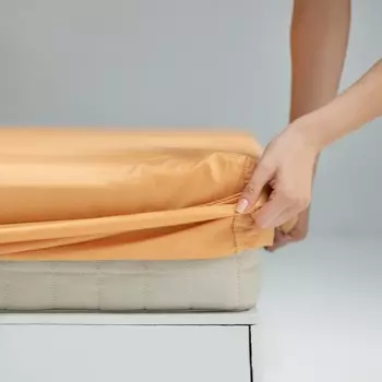 Простыня на резинке «Ферги», размер 200х180х25 см, цвет медовый