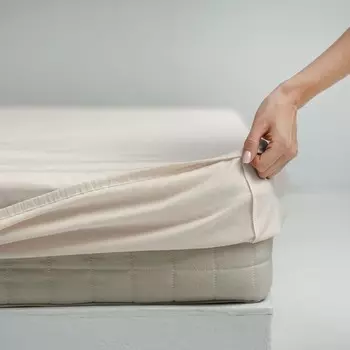 Простыня на резинке «Эра», размер 200х160х25 см, цвет айвори