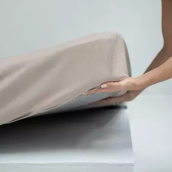 Простыня на резинке «Эра», размер 200х160х25 см, цвет капучино