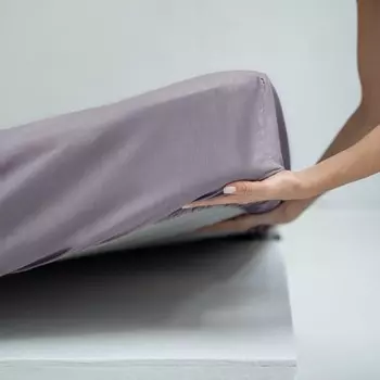 Простыня на резинке «Эра», размер 200х160х25 см, цвет серый