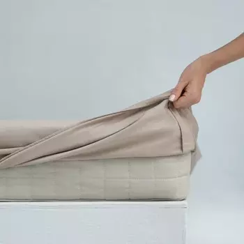 Простыня на резинке «Эра», размер 200х160х25 см, цвет капучино