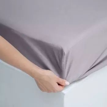 Простыня на резинке «Эра», размер 200х160х25 см, цвет серый