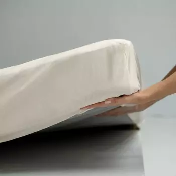 Простыня на резинке «Эра», размер 200х160х25 см, цвет айвори