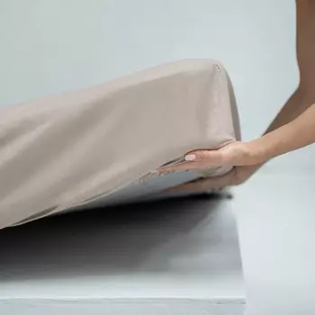 Простыня на резинке «Эра», размер 200х180х25 см, цвет капучино