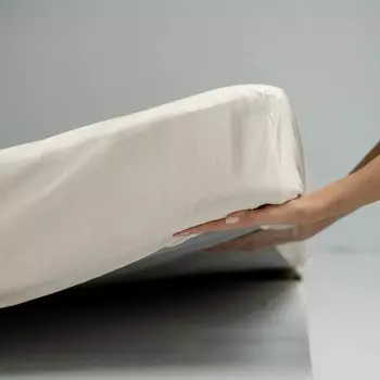 Простыня на резинке «Эра», размер 200х180х25 см, цвет айвори