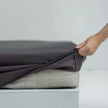 Простыня на резинке «Эра», размер 200х180х25 см, цвет тёмно-серый