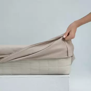 Простыня на резинке «Эра», размер 200х180х25 см, цвет капучино