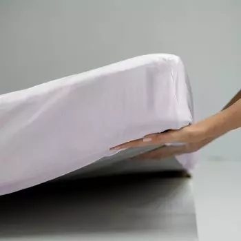 Простыня на резинке «Эра», размер 200х180х25 см, цвет белый