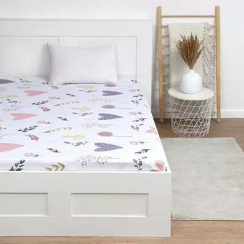 Простыня на резинке Этель Flower garden 180х200 + 25 см, 100% хлопок